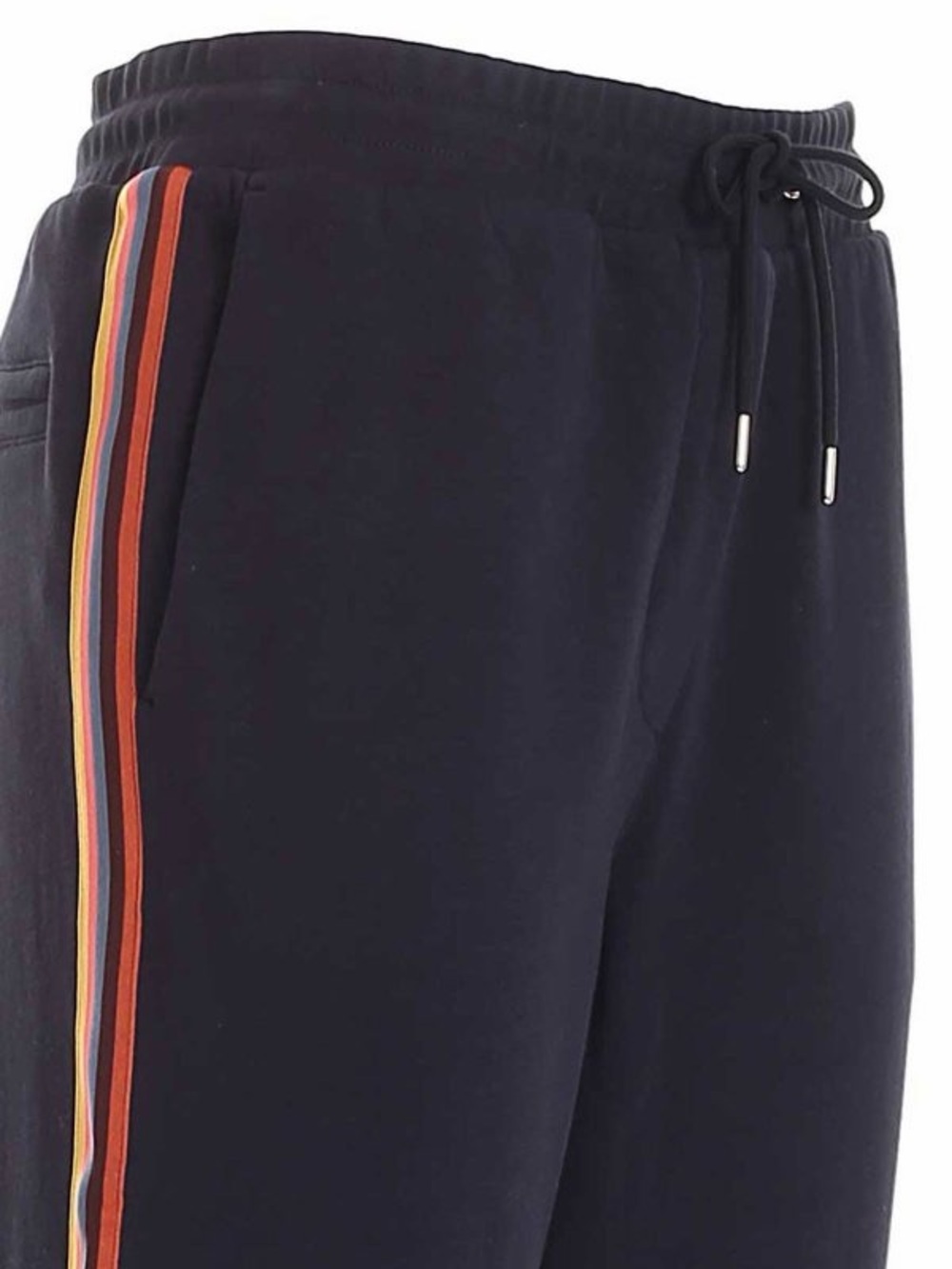 Paul Smith Navy Sweatpants with Orange & Multicolor Side Stripes